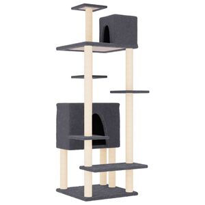 vidaXL Kattenmeubel met sisal krabpalen 154 cm donkergrijs