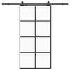vidaXL Schuifdeur met beslagset 102,5x205 cm ESG glas zwart