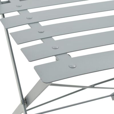 vidaXL 3-delige Bistroset staal grijs