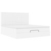 vidaXL Ottoman bed met matras 160x200cm kunstleer wit