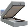 vidaXL Ottoman Bed met Matrassen en LED Lichtgrijs 80 x 200 cm Stof