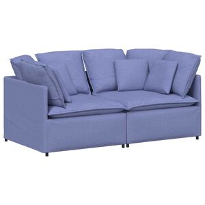 vidaXL Modulaire bank met kussens stof jeansblauw