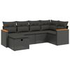 vidaXL 6-delige Loungeset met kussens poly rattan beige