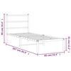 vidaXL Bedframe met hoofdbord metaal wit 80x200 cm