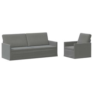 vidaXL Bankstel 2 pcs Donkergrijs fluweel