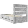 vidaXL Bedframe met lade Beton Grijs 75 x 190 cm Ingenieurshout
