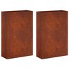 vidaXL Plantenbak 2 st Roestkleurig 50 x 20 x 75 cm weervast staal
