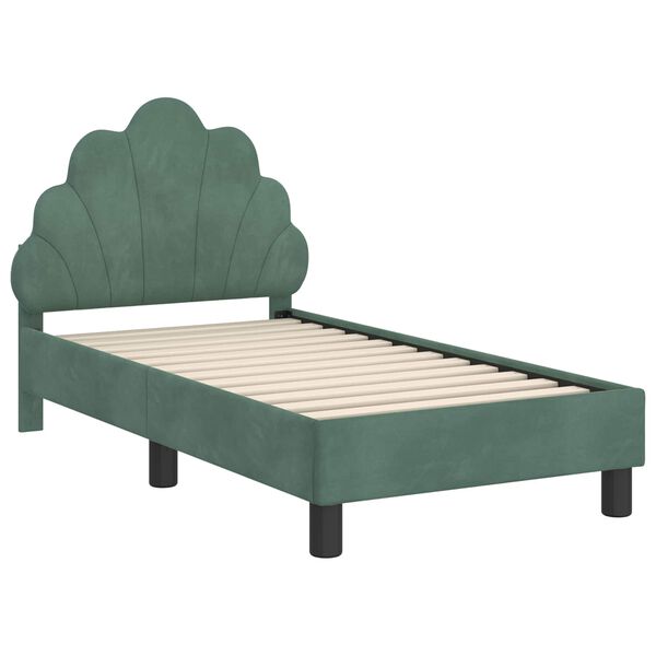 vidaXL Peuterbedframe met hoofdbord Zeegroen 70 x 140 cm Fluweel
