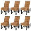vidaXL Eetkamerstoelen 6 st abaca en massief mangohout