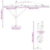 vidaXL Roma Parasol Zwart 286 x 285 x 265 cm Polyester en Aluminium