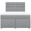 vidaXL Boxspring met matras stof lichtgrijs 140x190 cm