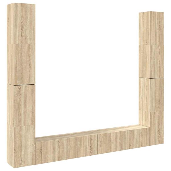 vidaXL 6-delige Tv-meubelset bewerkt hout sonoma eikenkleurig