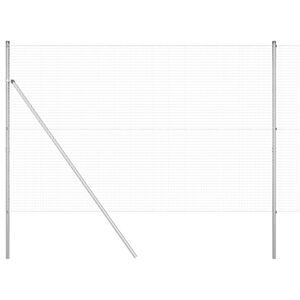 vidaXL gelast draadhek met grondbevestiging 50 x 1,5 m Zilverkleurig