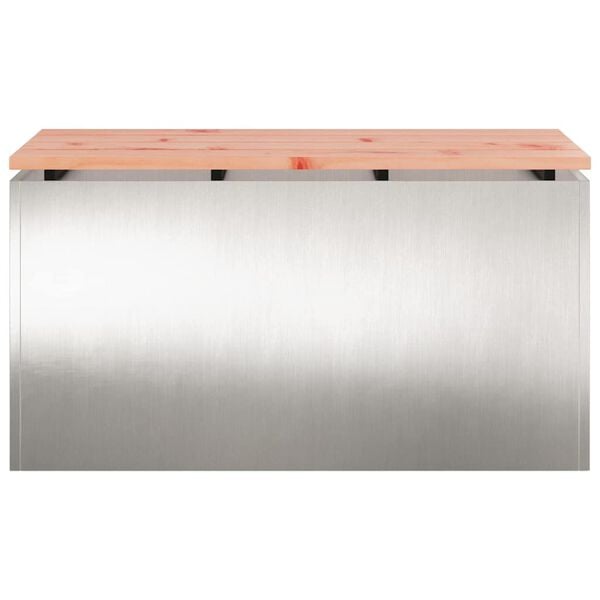 vidaXL Tuinbank Zilver 80 x 40 x 43 cm Roestvrij staal