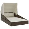 vidaXL Ligbed met inklapbaar dak 200x114x128 cm poly rattan bruin