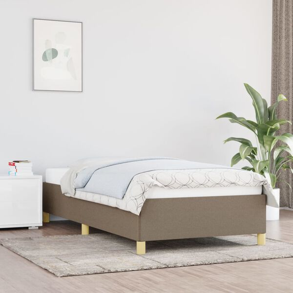 vidaXL Bedframe zonder matras 100x200 cm stof taupe