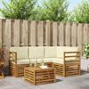 vidaXL Buiten bankenset 5 pcs Natuurlijk en Cr&egrave;me Massief Acaciahout