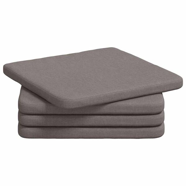 vidaXL Zitkussens 4 pcs Taupe 40 x 40 x 3 cm Stof