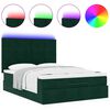 vidaXL Ottoman bed met matrassen en LED's 140x190cm fluweel