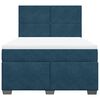 vidaXL Boxspring met matras fluweel blauw 160x200 cm