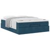 vidaXL Ottoman bed met matras 140x190cm fluweel donkerblauw