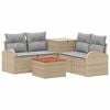 vidaXL Bankstel 6 st Beige en Licht Grijs Poly Rattan en Staal