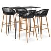 vidaXL 5-delige Barset zwart