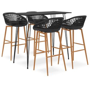 vidaXL 5-delige Barset zwart