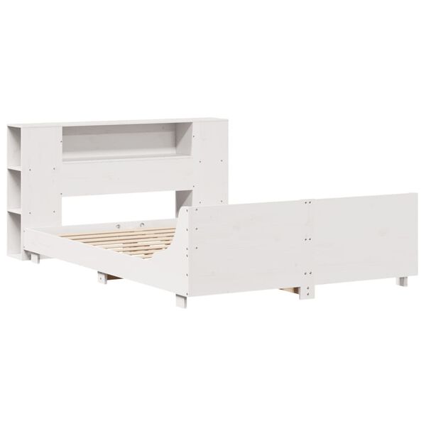 vidaXL Bedframe zonder matras massief grenenhout wit 160x200 cm