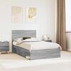 vidaXL Bedframe Grijs Sonoma 120 x 200 cm Massief grenenhout