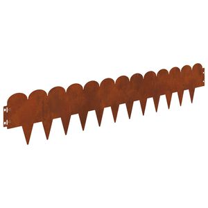vidaXL Gazonrand 20 st 103 x 20 cm Staal Roestig