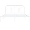 vidaXL Bedframe met hoofdbord metaal wit 160x200 cm