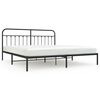 vidaXL Bedframe met hoofdbord metaal zwart 200x200 cm
