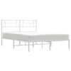 vidaXL Bedframe met hoofdbord metaal wit 135x190 cm