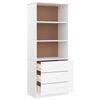 vidaXL Boekenkast met lades ALTA 60x35x142 cm massief grenenhout wit