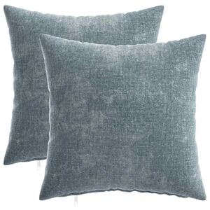 vidaXL Kussensloop 2 st HEERLEN Lichtblauw 40 x 40 cm Chenille Stof