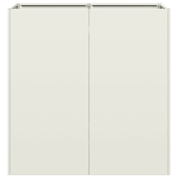 vidaXL Plantenbak 80x40x80 cm koudgewalst staal wit