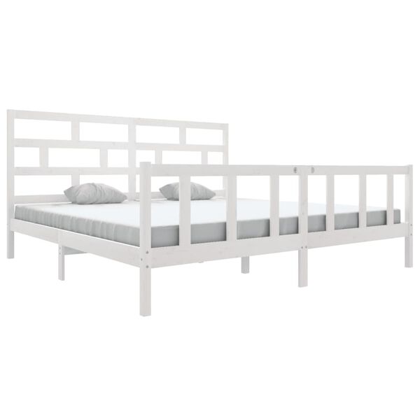 vidaXL Bedframe massief grenenhout wit 200x200 cm