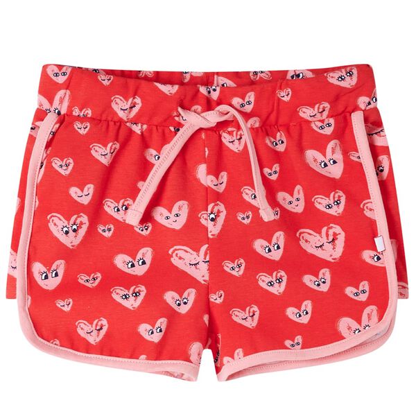 Kindershort met trekkoord 104 rood