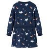 Kinderjurk met lange mouwen 128 marineblauw
