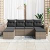 vidaXL Tuin Sofa Set met kussen 6 pcs Grijs poly rattan
