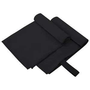 vidaXL Sporthanddoeken 2 pcs Zwart 50 x 30 cm Polyester en polyamide
