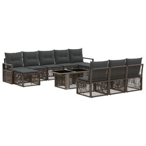 vidaXL Tuinbankenset 11 st Grijs en Donkergrijs poly rattan