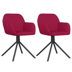 vidaXL Eetkamerstoelen draaibaar 2 st fluweel wijnrood