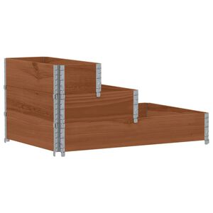 vidaXL Verhoogde plantenbak 3-laags 120x80 cm massief grenenhout bruin