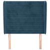 vidaXL Hoofdbord met randen 93x23x118/128 cm fluweel donkerblauw