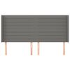 vidaXL Hoofdbord met randen 183x16x118/128 cm stof donkergrijs