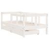 vidaXL Kinderbedframe met lades 70x140 cm massief grenenhout wit