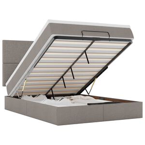 vidaXL Ottoman bed met matras 140x200cm stof taupe