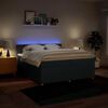 vidaXL Boxspring met matras stof blauw 200x200 cm